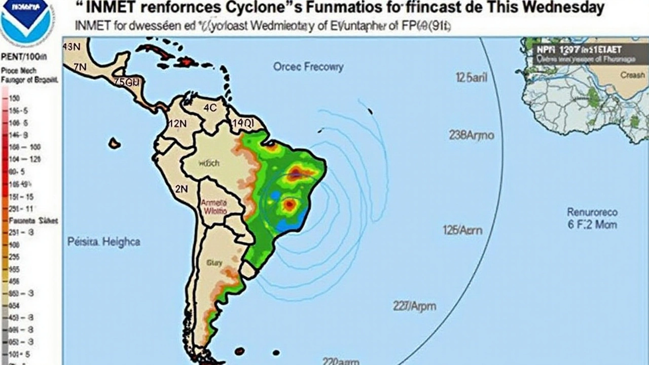 INMET Alerta para Formação de Ciclone e Impactos do ZCAS Nesta Quarta-Feira